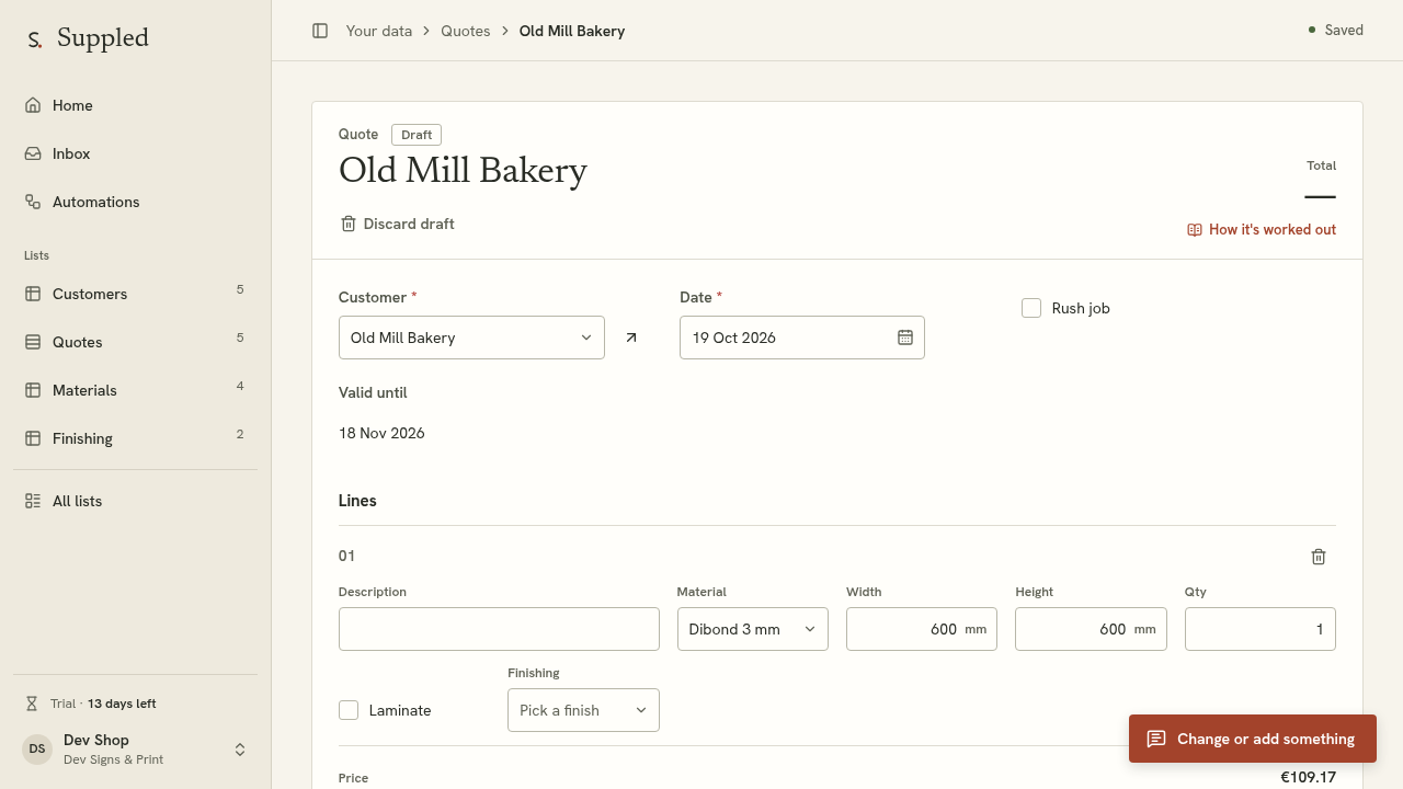 Accept and keep quoting in the configured Suppled example